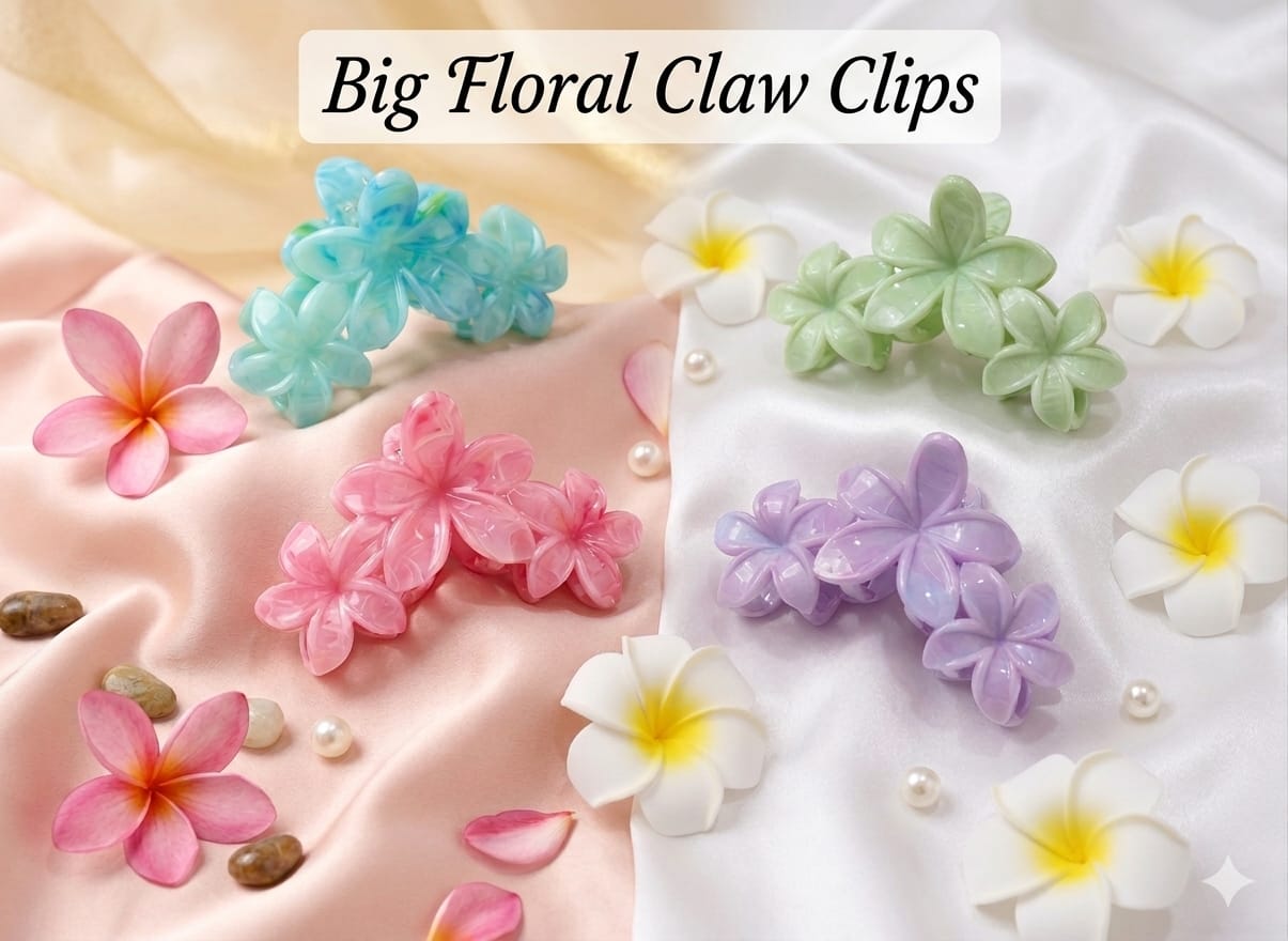 Big Floral Claw Clips